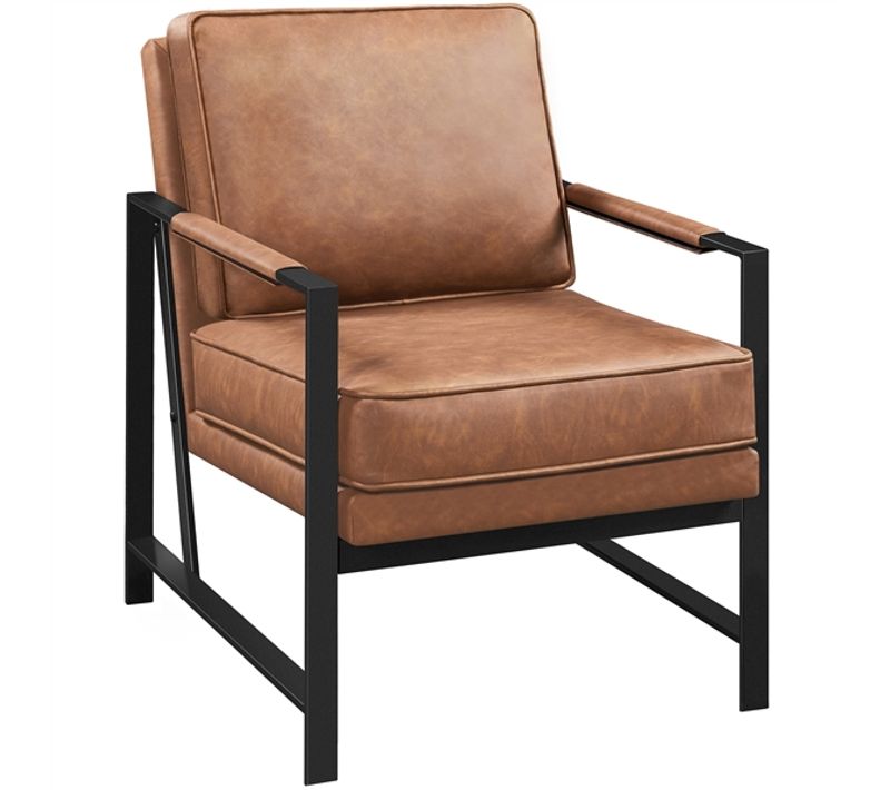 Fauteuil De Salon Confortable Pour Salon Chambre Salle De Séjour Bureau Brun Clair