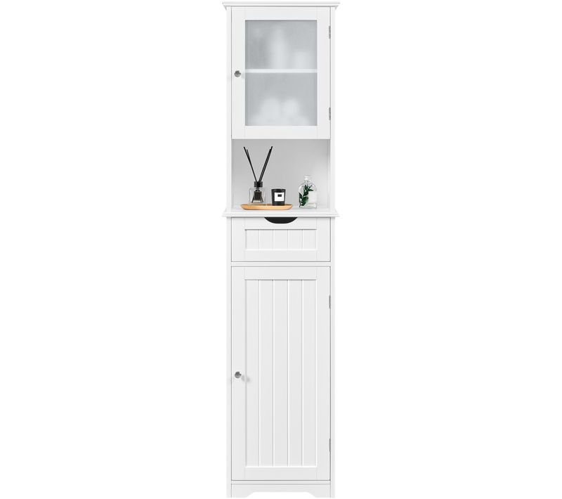 Meuble Colonne De Salle De Bain Armoire Cuisine Etagère Réglable 170 Cm De Haut
