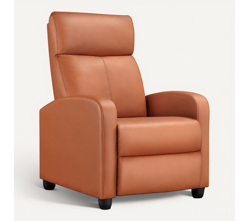 Fauteuil De Relaxation Avec Fonction De Couchage Similicuir Synthétique Marron