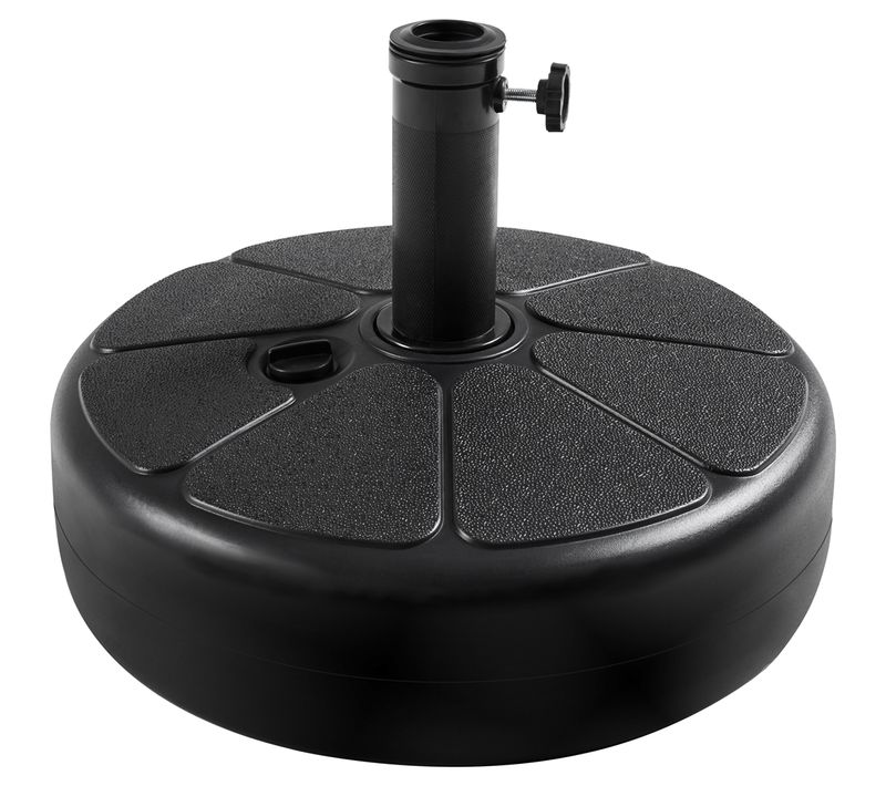 Pied De Parasol à Remplir D'eau 22 L Ou Du Sable Base De Parasol Pour Extérieur, Noir