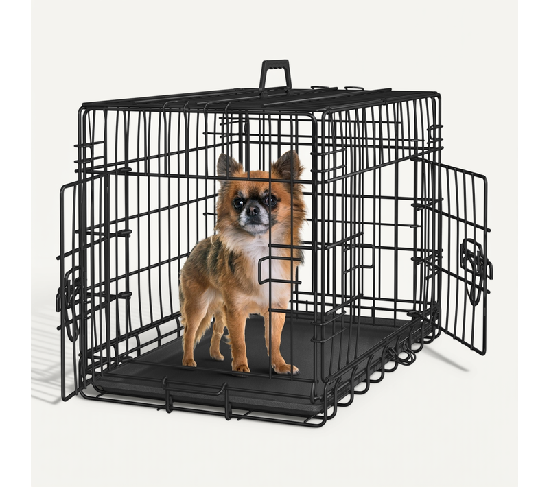 Cage Pour Chien Pliable En Fils Métalliques 61,5 Cm L × 41,5 Cm L × 47 Cm H, Noir