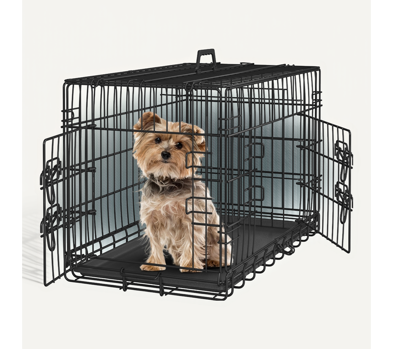 Cage Pour Chien Pliable En Fils Métalliques 76,5 Cm L × 44 Cm L × 50,5 Cm H, Noir