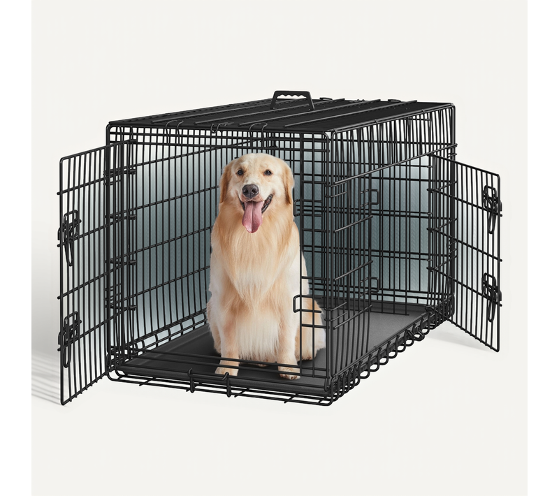 Cage Pour Chien Pliable En Fils Métalliques 107 Cm L × 60 Cm L × 66 Cm H, Noir