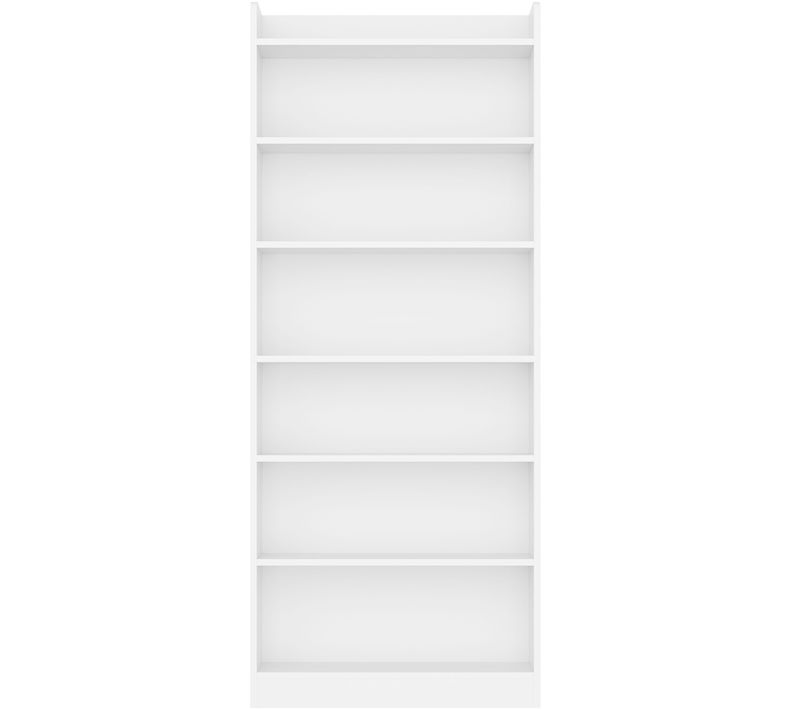 Bibliothèque Sur Pieds Avec 7 Compartiments Ouverts, Hauteur 180 Cm, Blanc