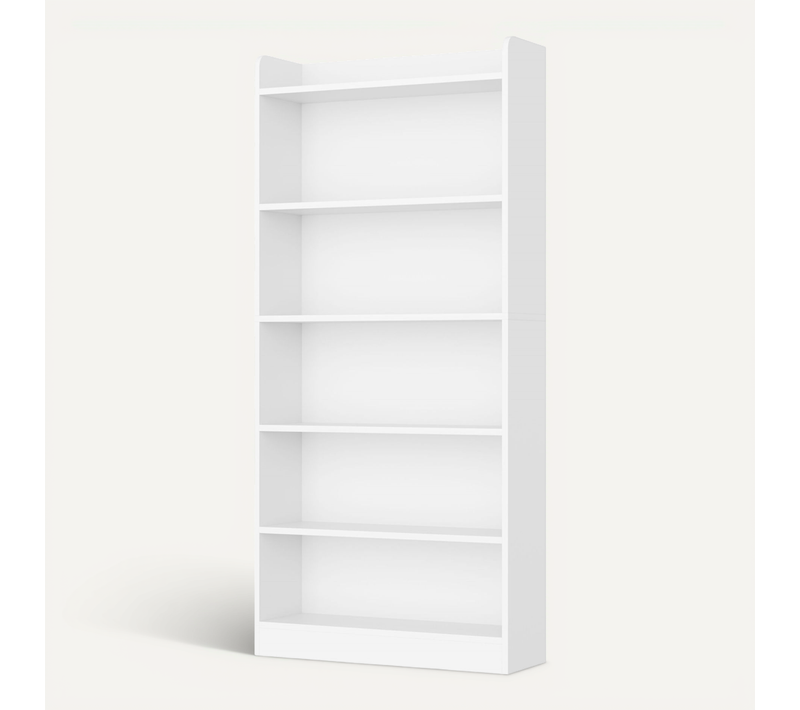Bibliothèque Sur Pieds Avec 6 Compartiments Ouverts, Hauteur 160 Cm, Blanc