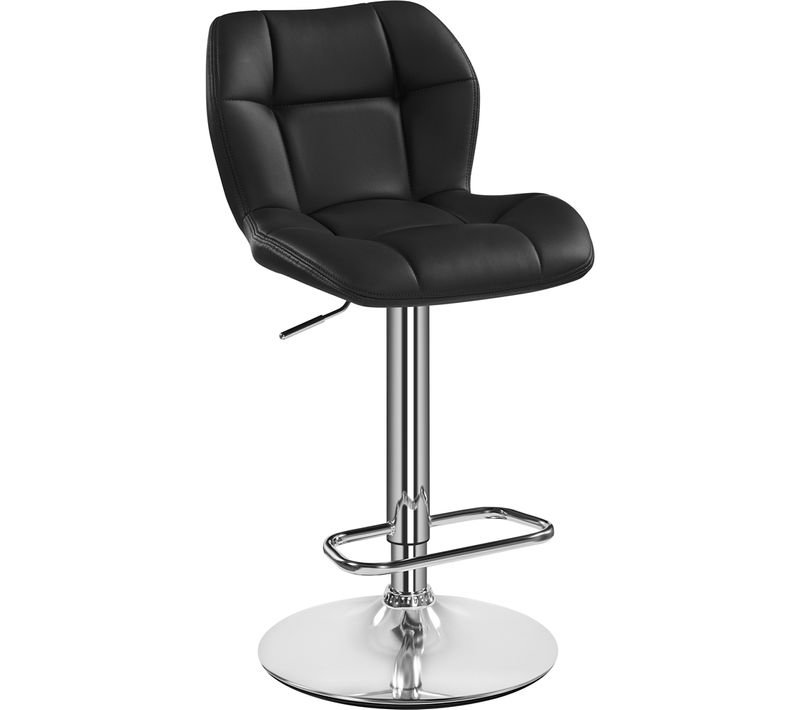 Tabourets / Chaise De Bar Design Capitonné Tabouret De Bar En Similicuir Réglables En Hauteur, Noir