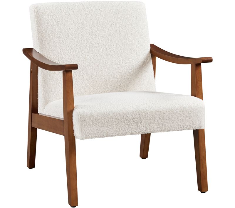 Fauteuil De Salon Moderne Chaise Rembourré Fauteuil De Lecture Canapé 1 Place, Ivoire