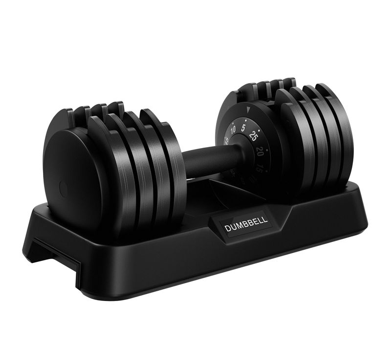 Haltère Réglable De Musculation Charge Variable Gym à Domicile 25 Kg Noir