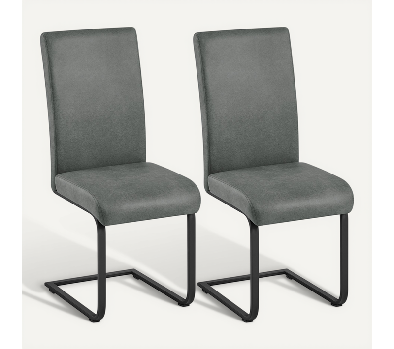 Lot De 2 Chaises De Salle à Manger Chaises Cantilever Avec Pieds Métalliques En U