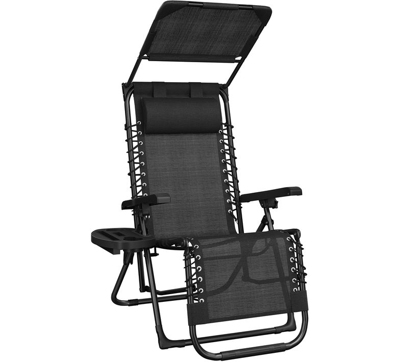 Fauteuil Zéro Gravité Extérieur Avec Pare-soleil Noir