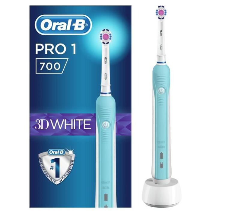 Brosse À Dents Électrique - Rechargeable - Minuteur - Blanche Et Bleue - 1 700 3d White