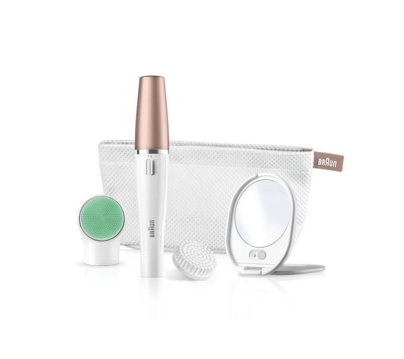 Facespa 851v 3-en-1 Épilateur Électrique Femme Visage Et Épilation Blanc/bronze, Brosse Nettoyante,
