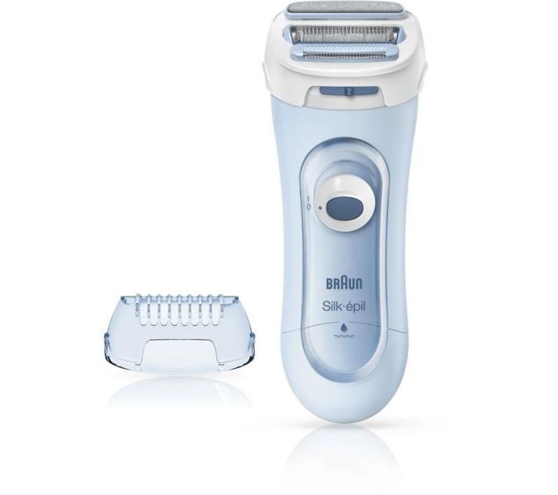 Silk-épil Lady Shaver 5-160 Rasoir Électrique 3 En 1 - Sans Fil - Technologie Wet et dry - Bleu