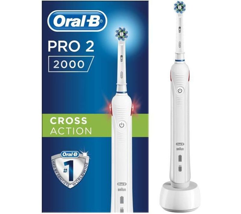 Brosse A Dents Électrique - Pro 2 2000 - Blanche - Technologie 3d - Batterie