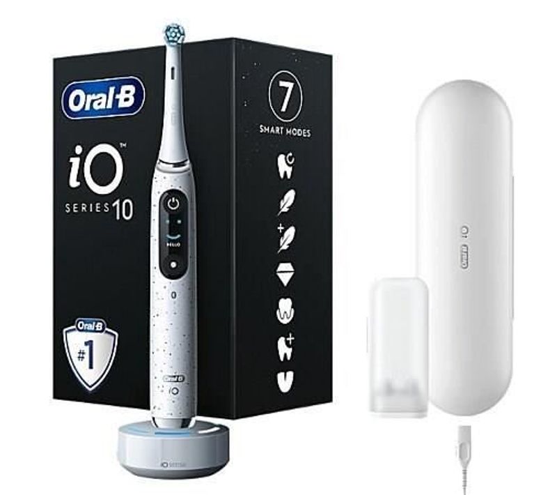 Brosse à Dents Électrique - Oral-b - Io10 Stardust White - Oscillo-rotations - à Batterie