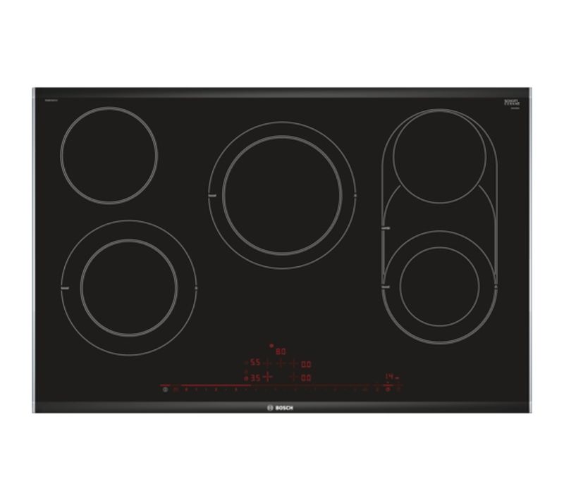 Plaque Vitrocéramique Encastrable Serie 8 Pkm875dp1d Noir, Acier Inoxydable 5 Foyers