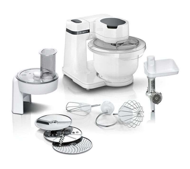 Robot Pâtissier  Serie 2 - 700 W - 4 Vitesses - 3,8 L - 3 Disques - Hachoir à Viande - Blanc