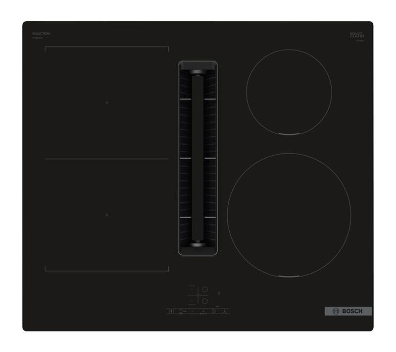 Table Induction Aspirante 60 Cm Noire, 4 Zones, Combizone