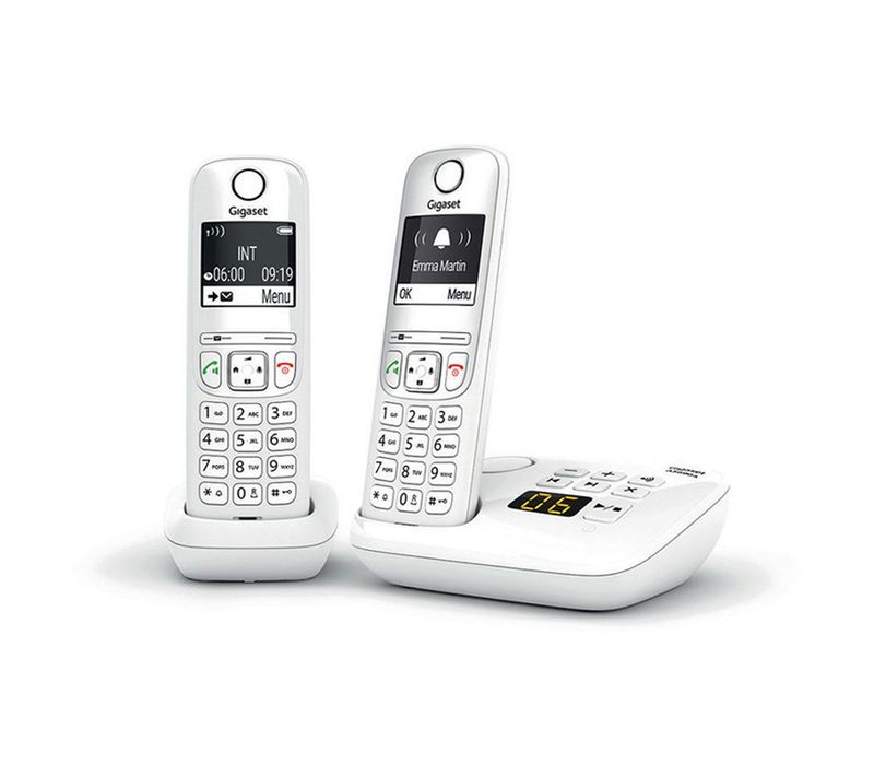 Téléphone Sans Fil Dect Duo Blanc Avec Répondeur 20 Min Et écran Rétroéclairé 2"
