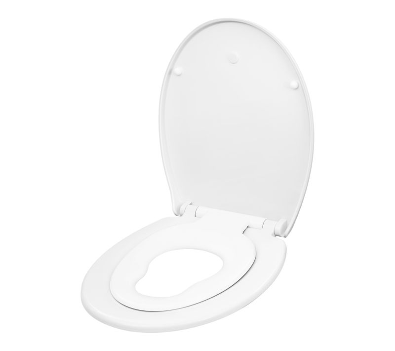 Couvercle De Wc En Plastique. Abattant De Toilettes Softclose Avec Siège Enfant Intégré.blanc