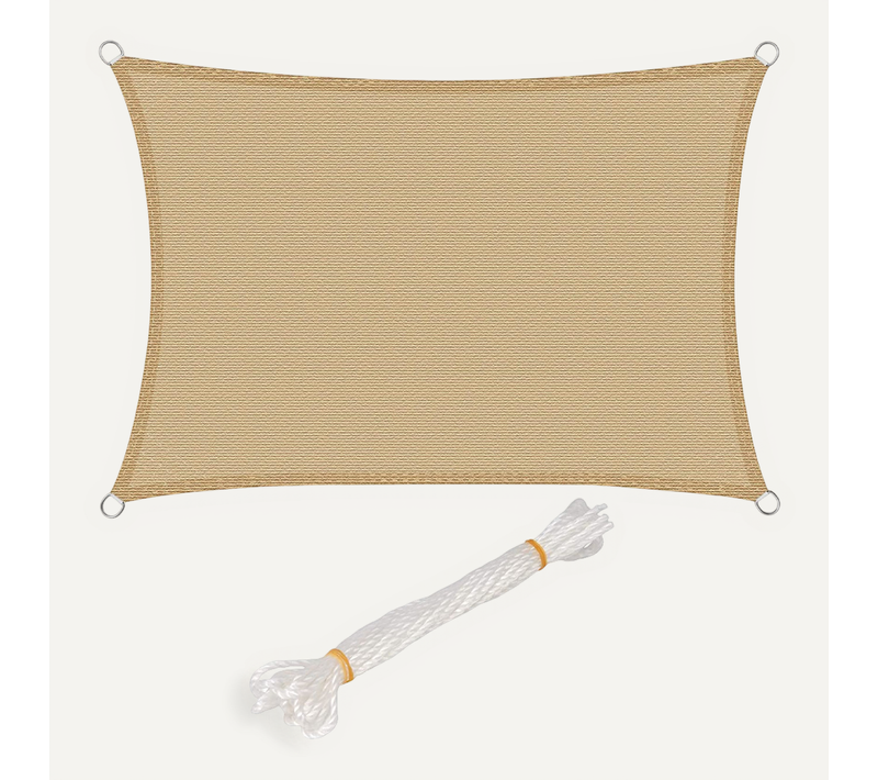 Voile D’ombrage 2x4m Rectangulaire En Hdpe.protection Contre Le Soleil.sable