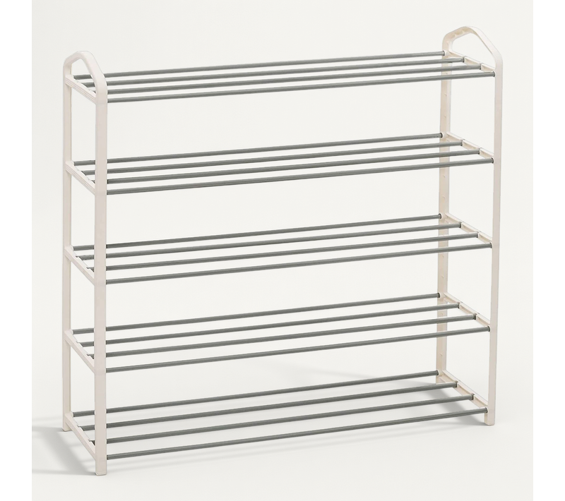 Etagère à Chaussures De 5 Étages. Meuble à Chaussure Pour 20 Paires. 79x19.5x79cm. Crème