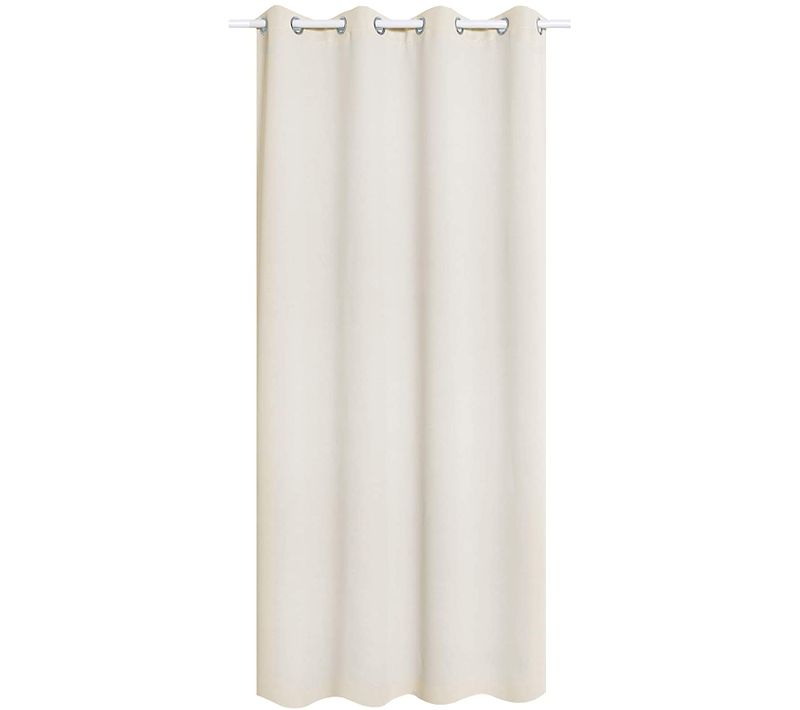 1 Pièce Rideau Occultant En Polyester.rideau Opaque Suspension à Oeillets.135x225cm.crème.