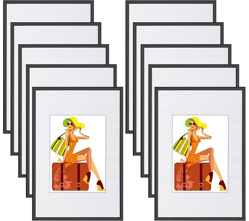 10x Cadre Photo 20x30 Cm En Plastique Pour Chambre/bureau/salle D'étude.noir