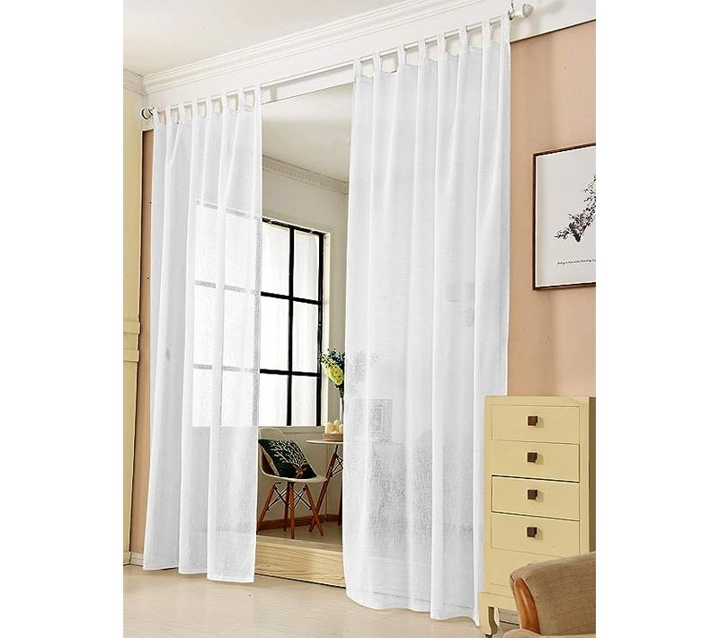 1 Pièce Rideau Voilage. Décoration Pour Fenêtre. Suspension à Pattes. 140x245 Cm. Blanc. Vh5863ws