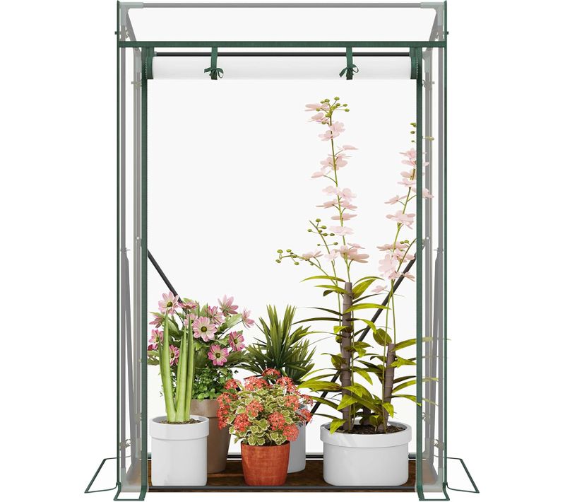 Serre De Balcon/Jardin/Terrasse En Pvc.Serre à Tomate Avec Porte.Transparent.100x50x150/136cm
