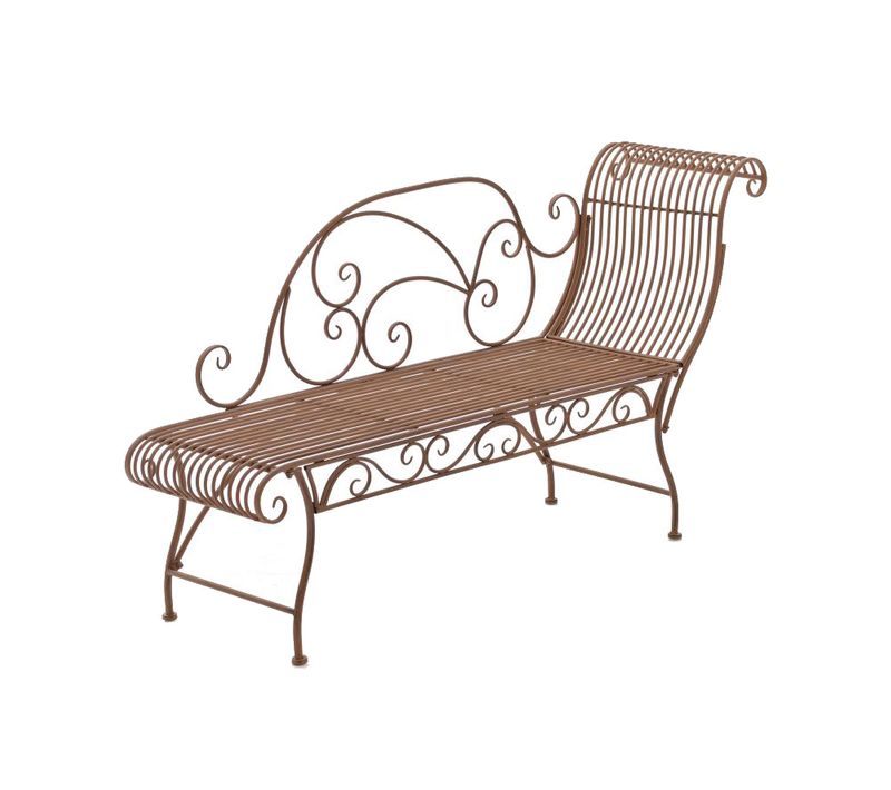 Banquette De Jardin Karma En Fer Forgé Marron Antique
