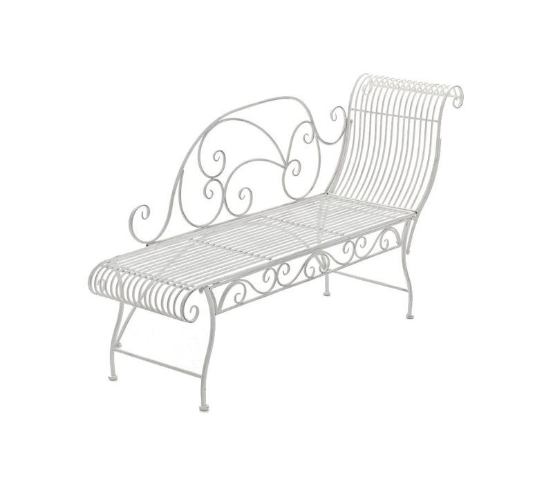 Banquette De Jardin Karma En Fer Forgé Blanc Antique