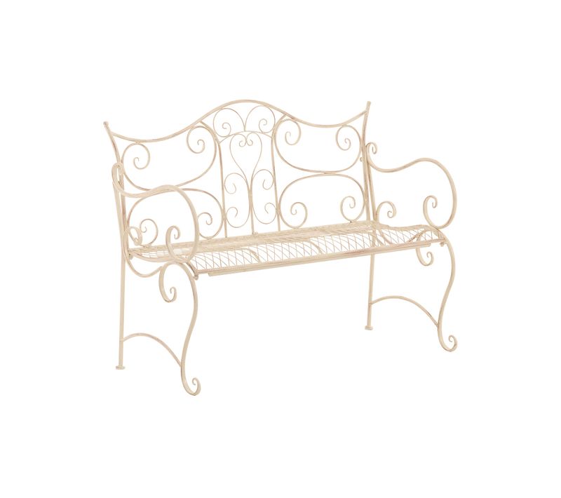 Banc De Jardin Au Style Antique Tara En Fer Forgé Crème Antique