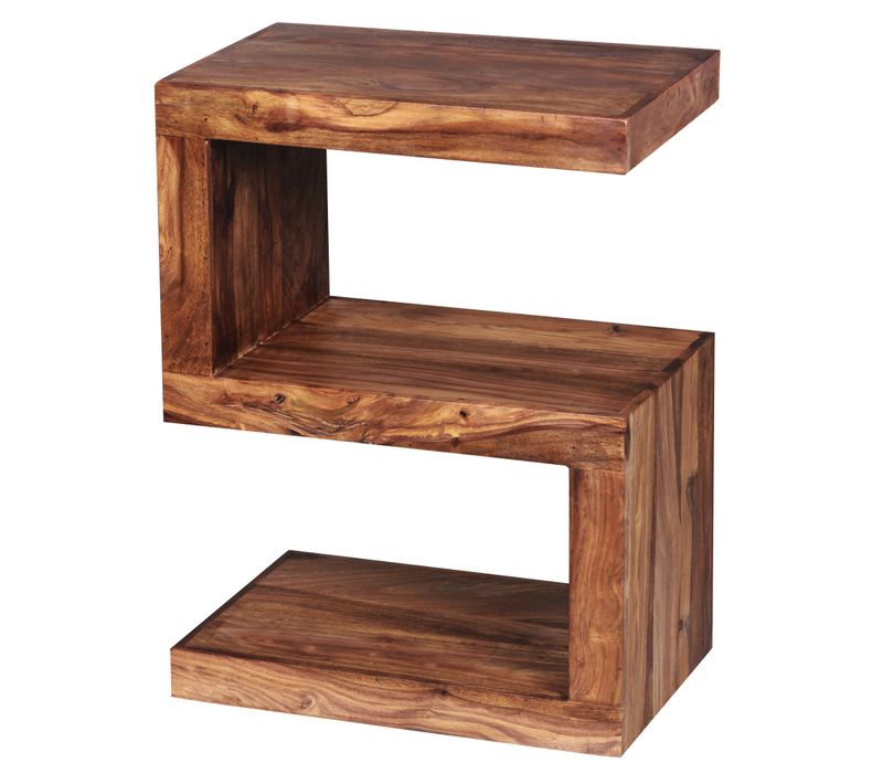 Table D'appoint Bois Massif 44x60x30 Cm Bout De Canapé Table De Salon Sheesham