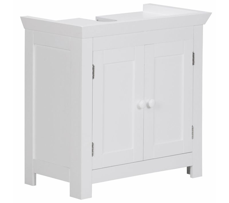 Évier Armoire Avec 57x55,5x30 Cm Blanc Meuble Vasque à Poser Design Bain