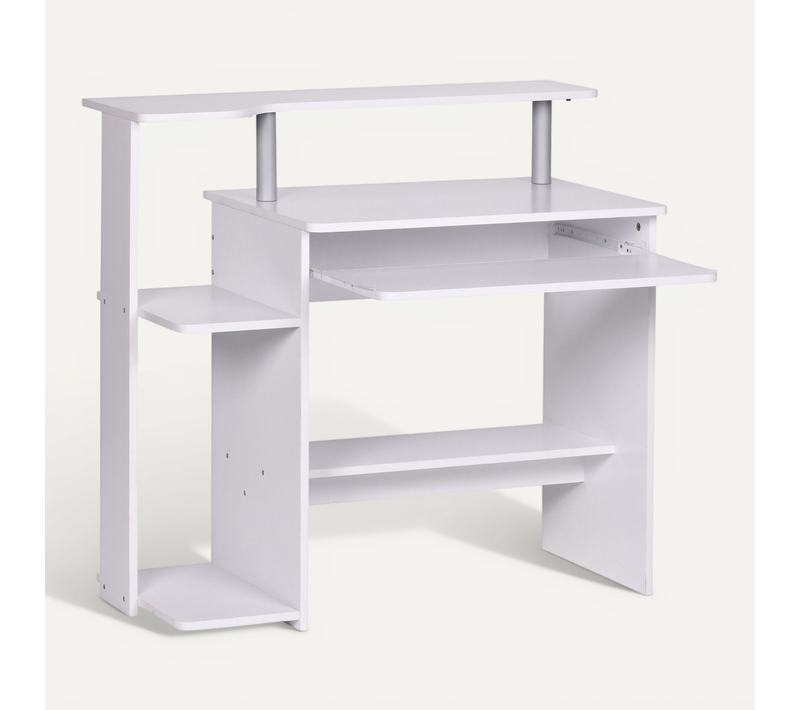 Table De Bureau 94x90x48cm Table PC Table D'ordinateur Bureau Ordinateur Blanc