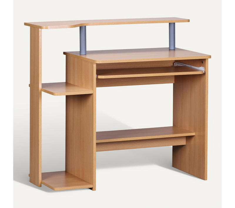 Table De Bureau 94x90x48cm Table PC Table D'ordinateur Bureau Ordinateur Marron