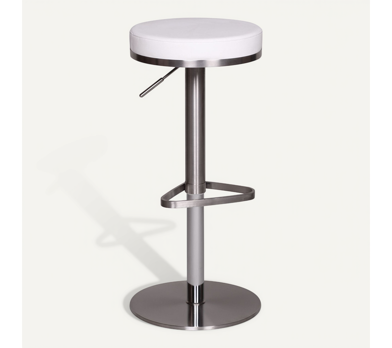 Tabouret De Bar Reglable 57 - 82 Cm Chaise De Bar Tabouret Bistro Métal Blanc