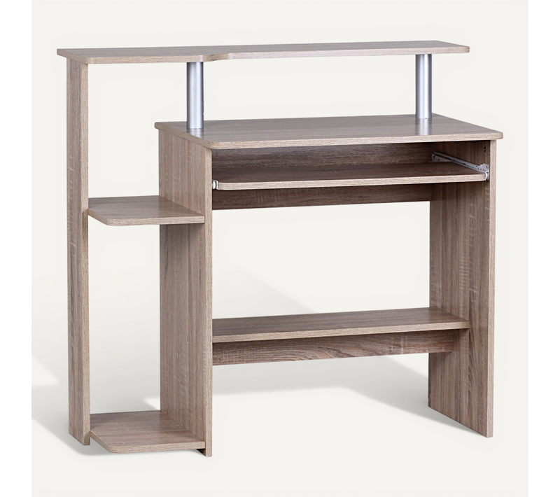 Table De Bureau 94x90x48cm Table PC Table D'ordinateur Bureau Ordinateur Gris
