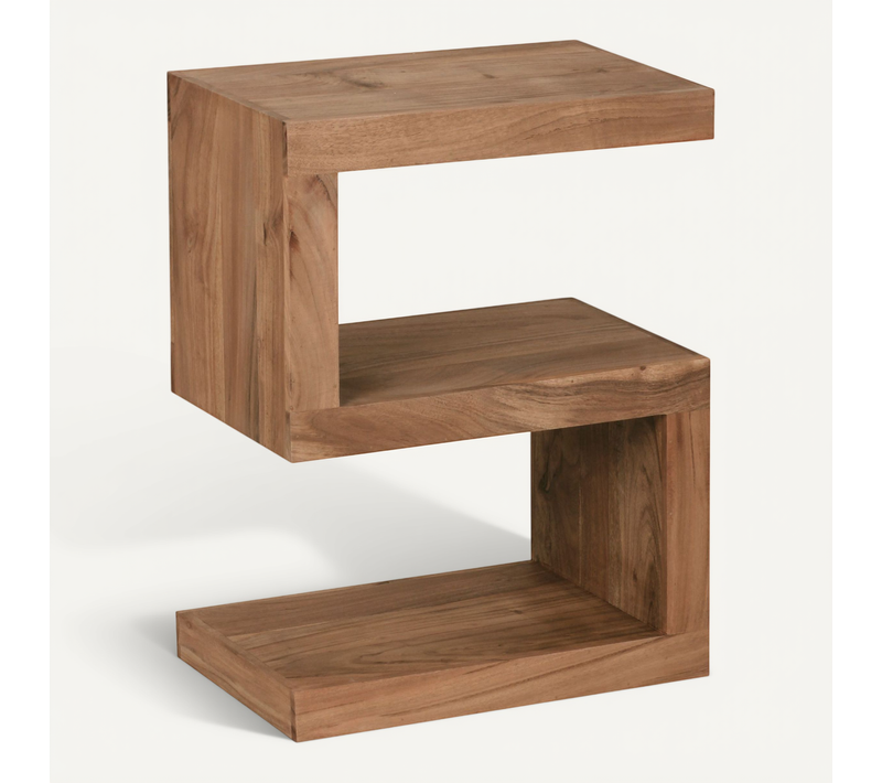 Table D'appoint Bois Massif 44x60x30 Cm Bout De Canapé Table De Salon Acacia