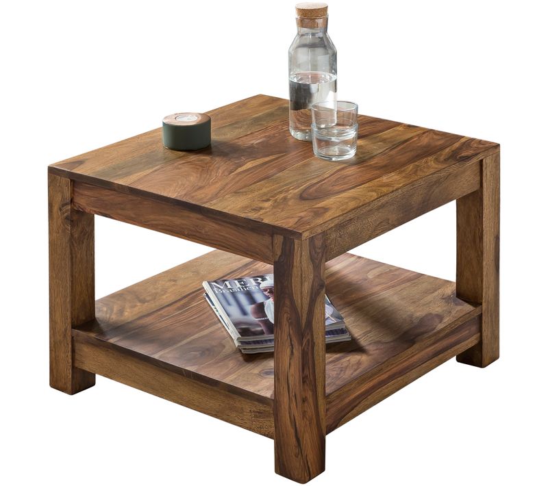Table Basse Bois Massif 60x45x60 Cm Table D'appoint Table De Salon Design Sheesham
