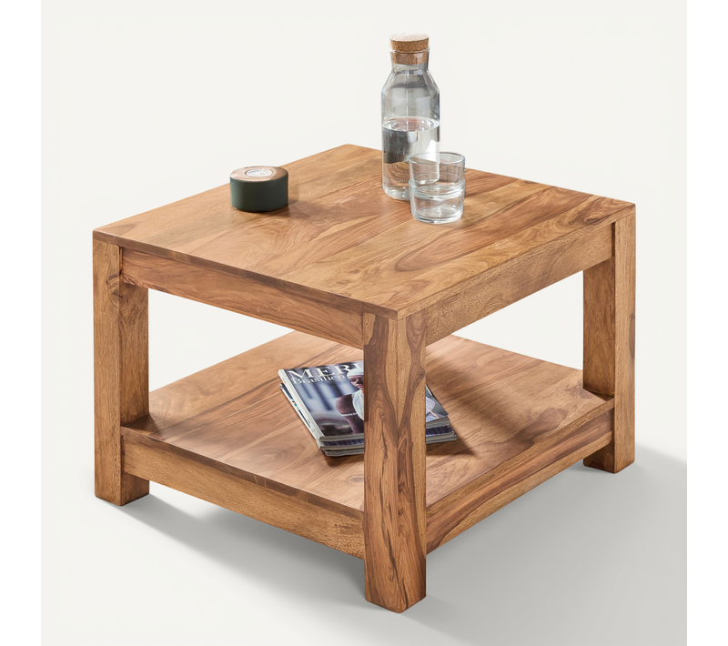 Table Basse Bois Massif 60x45x60 Cm Table D'appoint Table De Salon Design Acacia