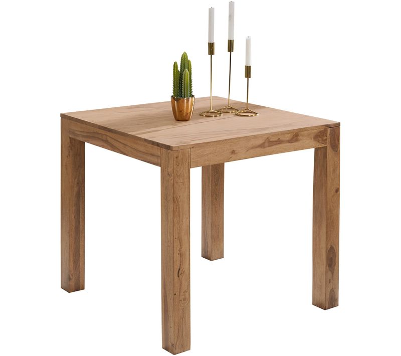 Table De Salle à Manger 80x76x80 Cm Bois Massif Table De Cuisine Acacia