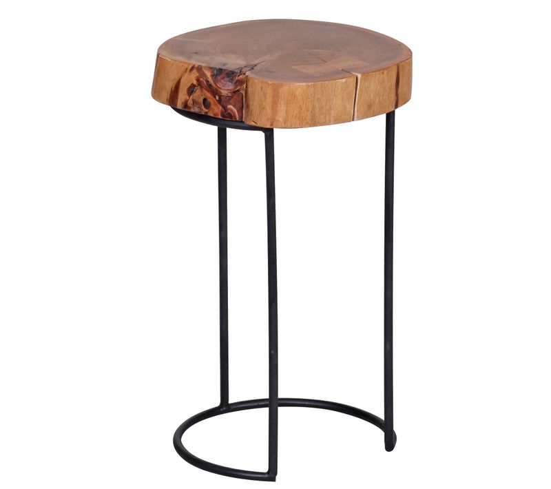 Table D'appoint Bois Massif 28x45x28cm Bout De Canapé Table De Salon Acacia