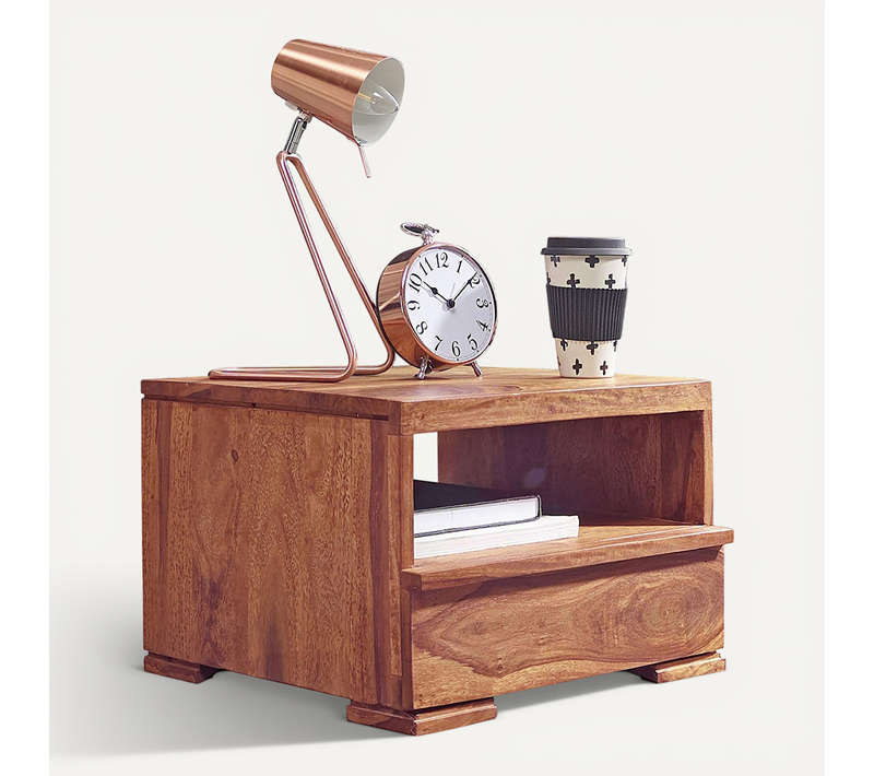 Table De Chevet Bois Massif 40x30x40 Cm Table De Nuit Table D'appoint Sheesham