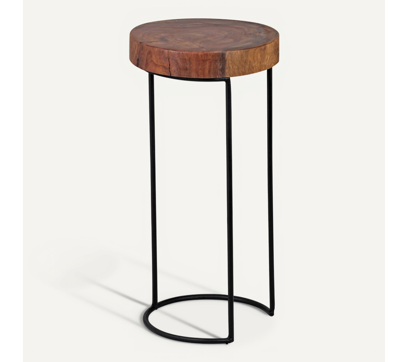 Table D'appoint Bois Massif 28x55x28cm Bout De Canapé Table De Salon