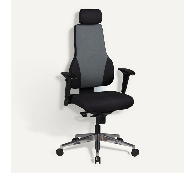 Chaise De Bureau Tissu Fauteuil Ergonomique Siège Pivotante Gris 120 Kg