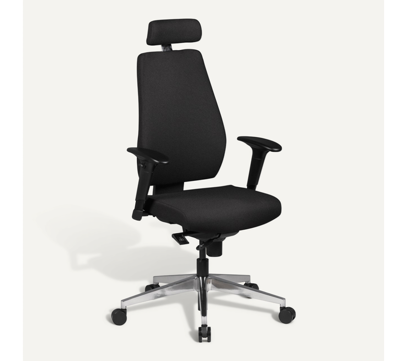 Chaise De Bureau Tissu Fauteuil Ergonomique Siège Pivotante Noir 120 Kg