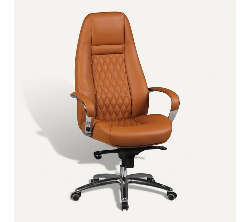 Design Chaise Bureau Chaise Exécutif Ergonomique Chaise De Pivotant Cuir Caramel
