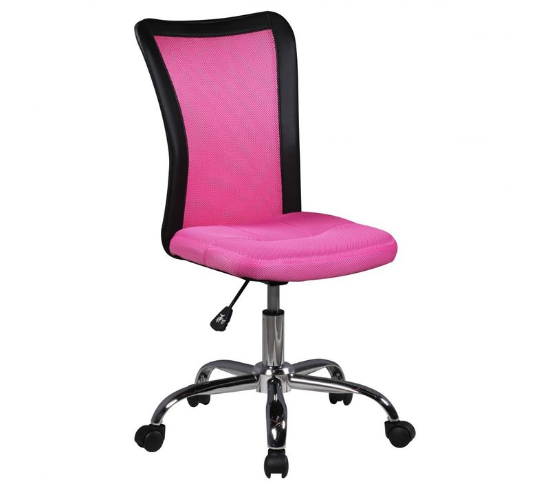 Chaise De Bureau Enfant Chaise Pivotante Tissu Fauteuil Ergonomique Rosa